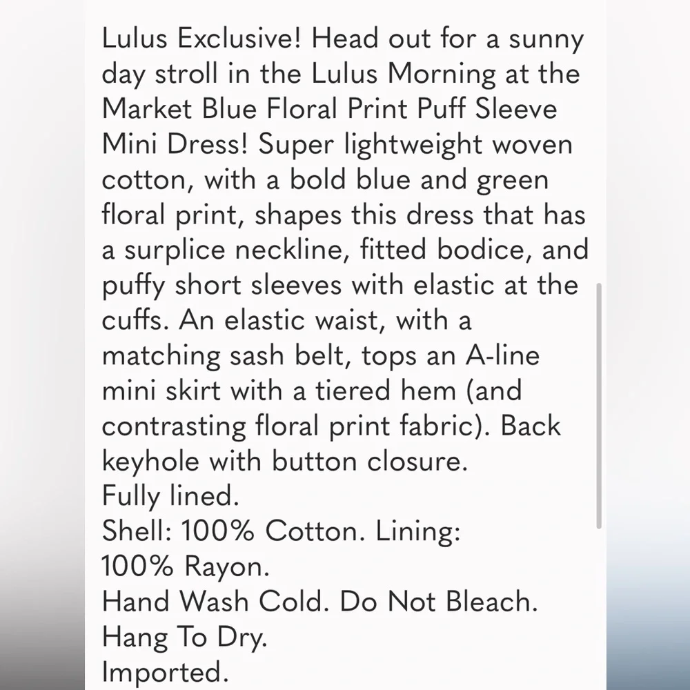 Lulu's Womens Flower Wrap Dress Size Small Morning at the Market - Picture 13 of 14